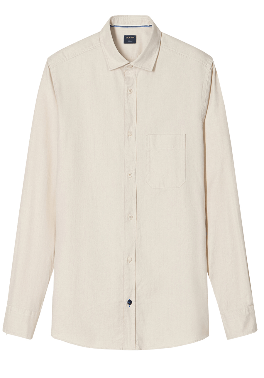 Produktbild f�r 'OLYMP Casual Hemd Langarm New Kent Kragen Fischgrat ecru'
