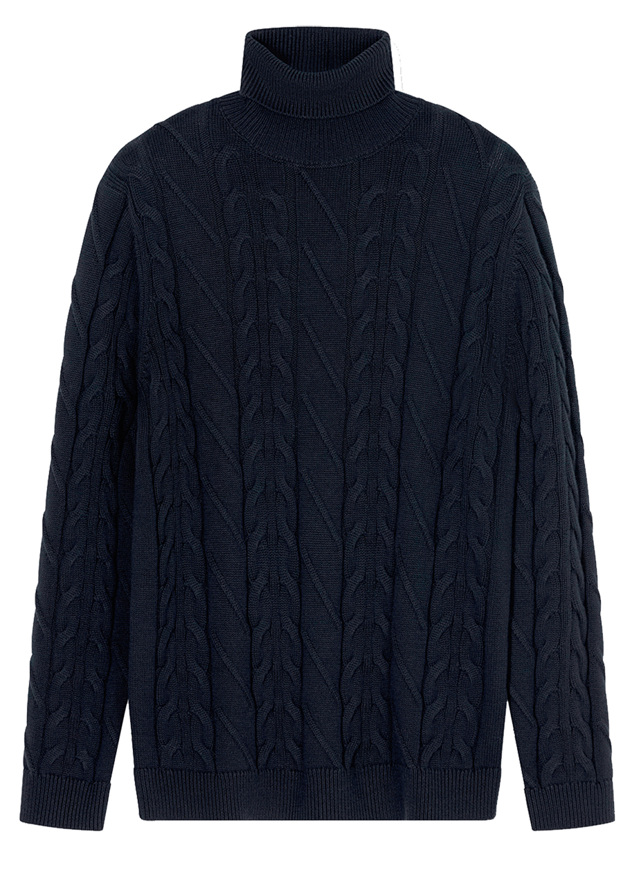 Produktbild f�r 'OLYMP Rollkragenpullover Langarm Struktur Strick nachtblau'