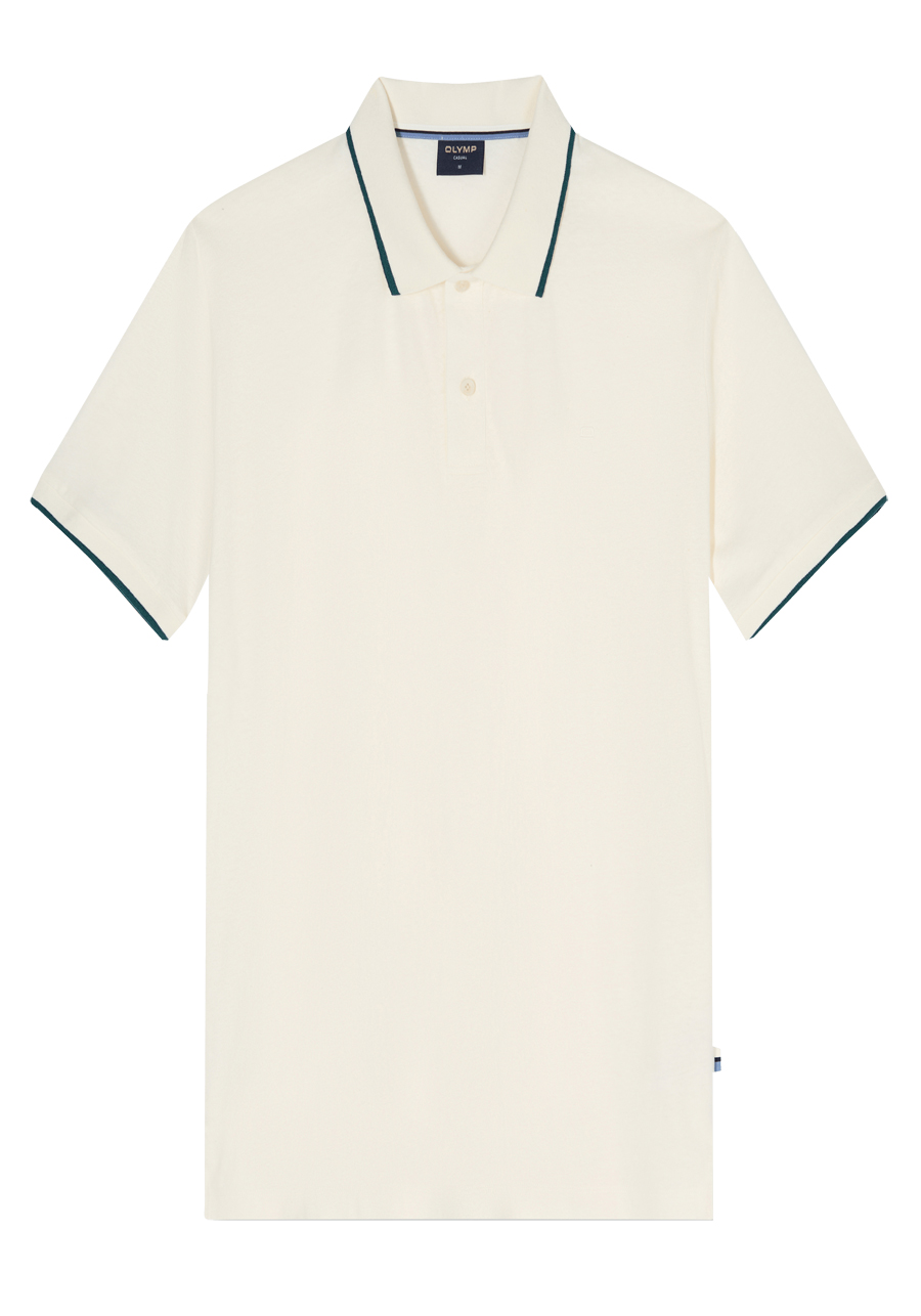Produktbild f�r 'OLYMP Casual Polo Halbarm gekn�pfter Polokragen Jersey wei�'