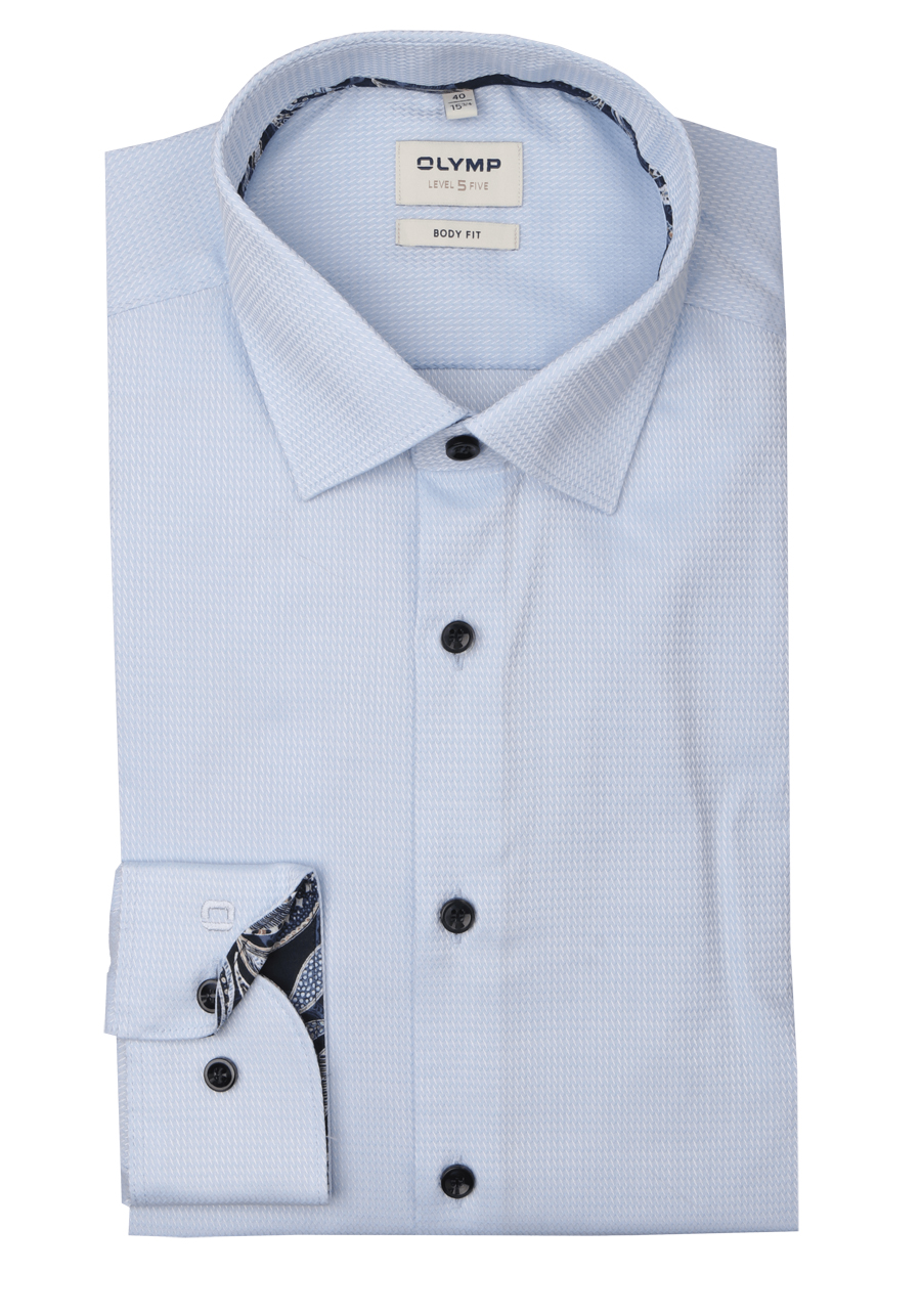 Produktbild fr 'OLYMP Level Five 24/Seven body fit Hemd extra langer Arm Struktur hellblau'
