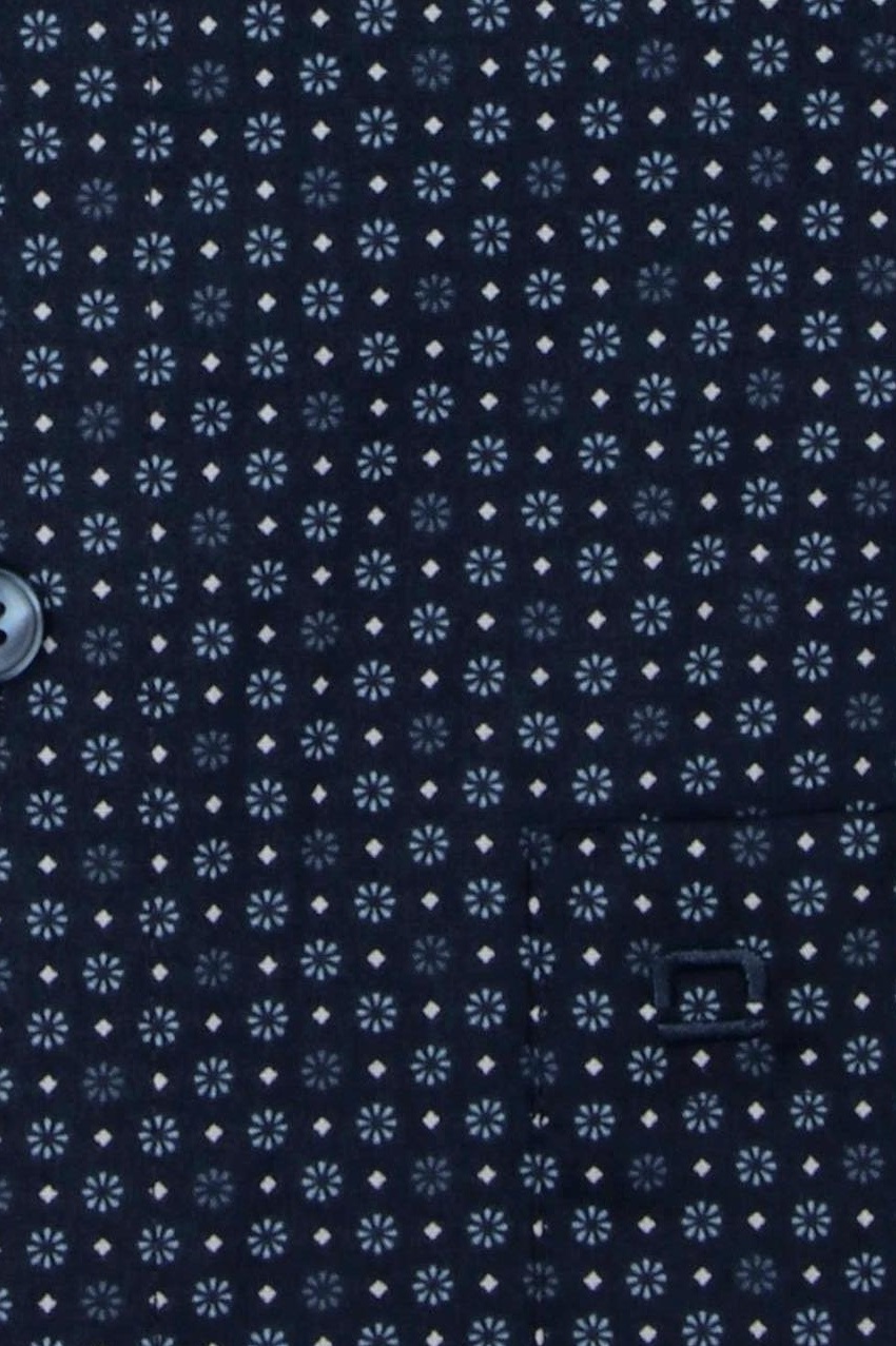 Produktbild fr 'OLYMP Luxor comfort fit Hemd extra langer Arm New Kent Kragen Blumenmuster blau'