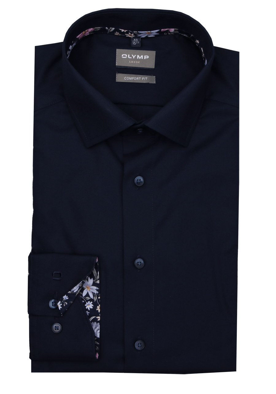 Produktbild fr 'OLYMP Luxor comfort fit Hemd Langarm New Kent Kragen nachtblau'