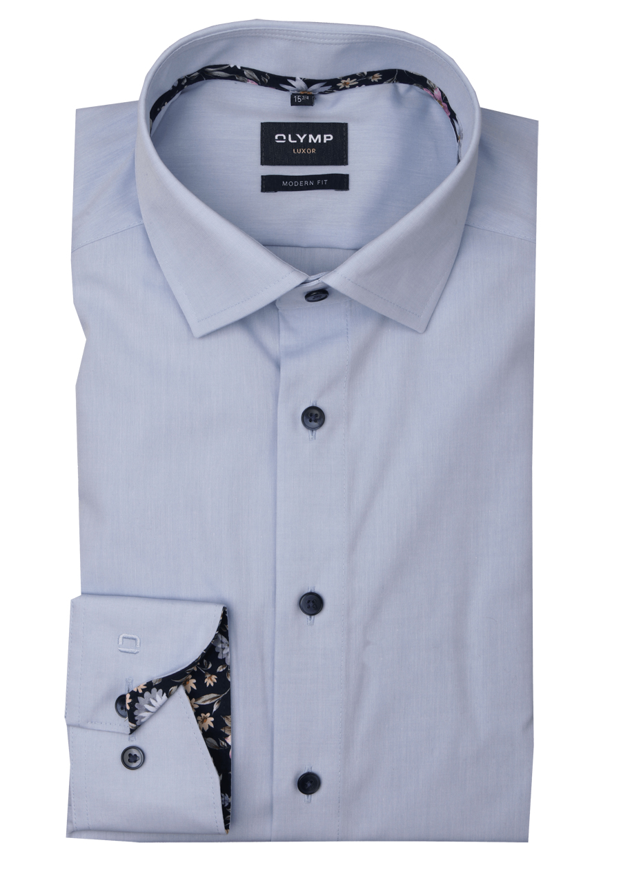 Produktbild fr 'OLYMP Luxor modern fit Hemd Langarm New Kent Kragen hellblau'