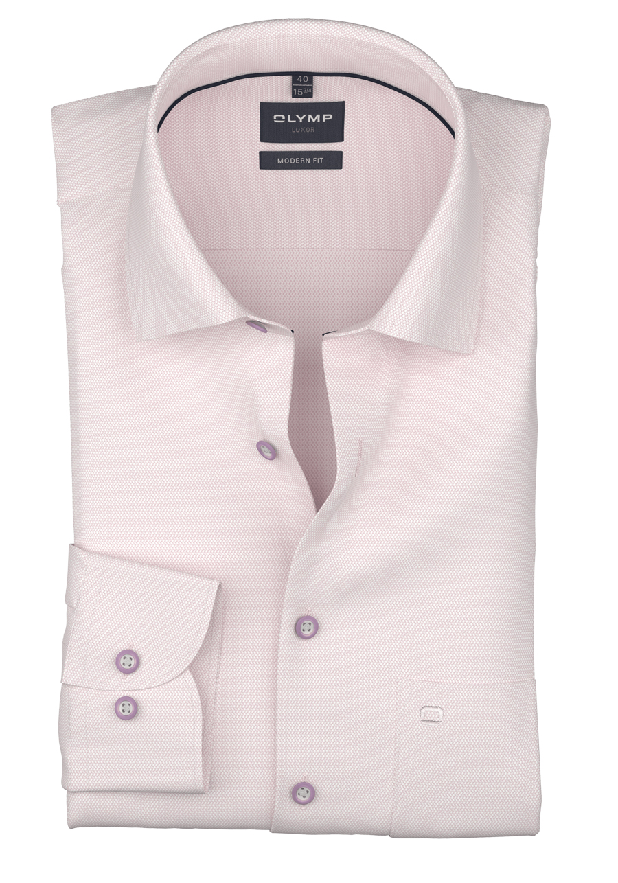 Produktbild f�r 'OLYMP Luxor comfort fit Hemd extra langer Arm New Kent Kragen Struktur rosa'