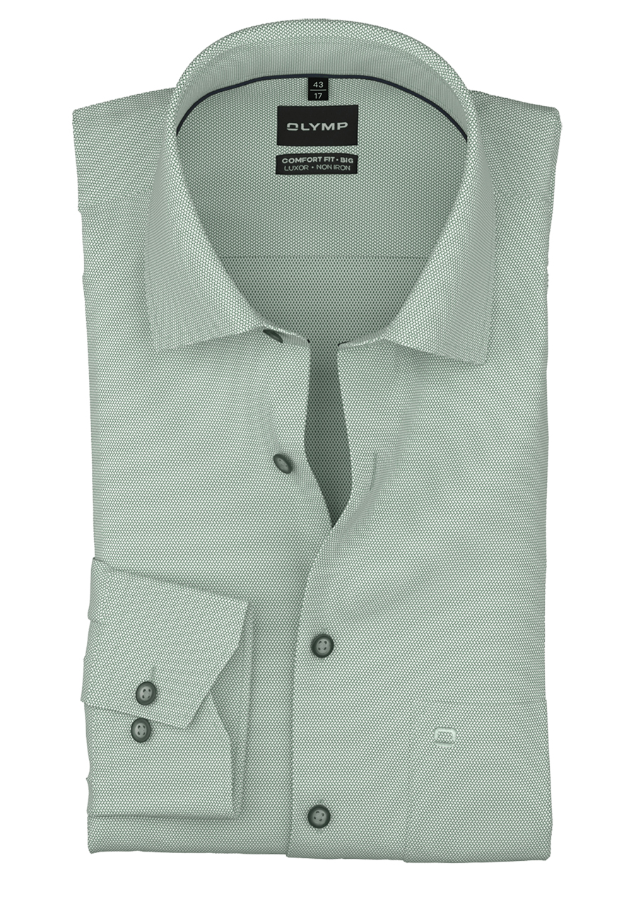 Produktbild f�r 'OLYMP Luxor comfort fit big Hemd Langarm New Kent Kragen Struktur gr�n'