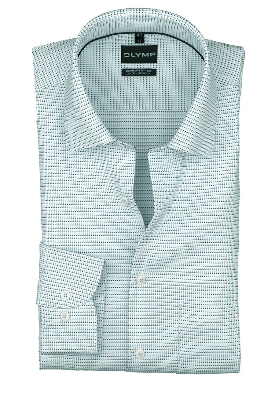 Produktbild f�r 'OLYMP Luxor comfort fit big Hemd Langarm New Kent Kragen Muster gr�n'