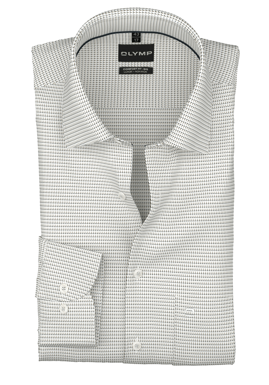 Produktbild f�r 'OLYMP Luxor comfort fit big Hemd Langarm New Kent Kragen Muster braun'