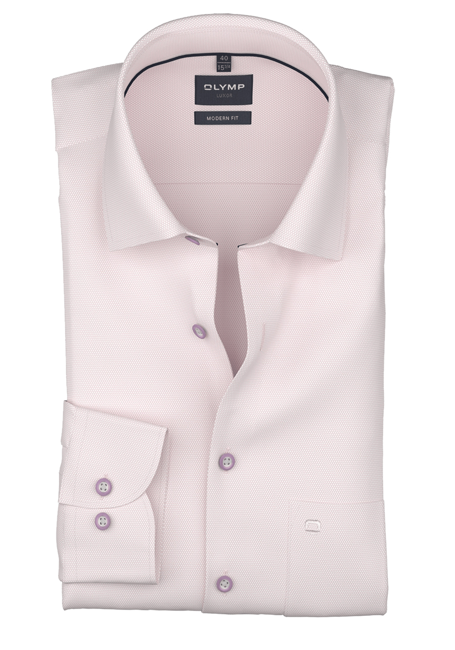 Produktbild f�r 'OLYMP Luxor modern fit Hemd extra langer Arm New Kent Kragen Struktur rosa'