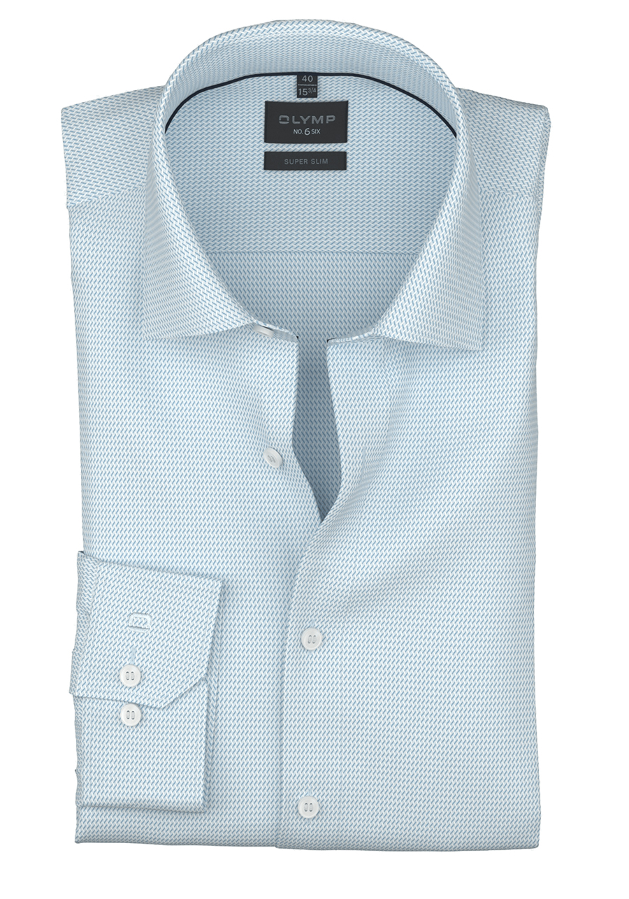 Produktbild f�r 'OLYMP No. Six super slim Hemd extra lager Arm Struktur hellblau'