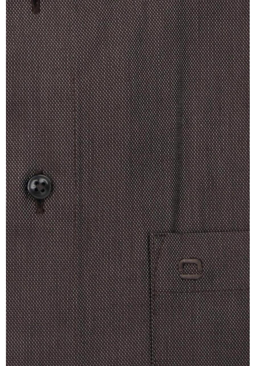 Produktbild fr 'OLYMP Luxor modern fit Hemd extra kurzer Arm New Kent Kragen Struktur braun'