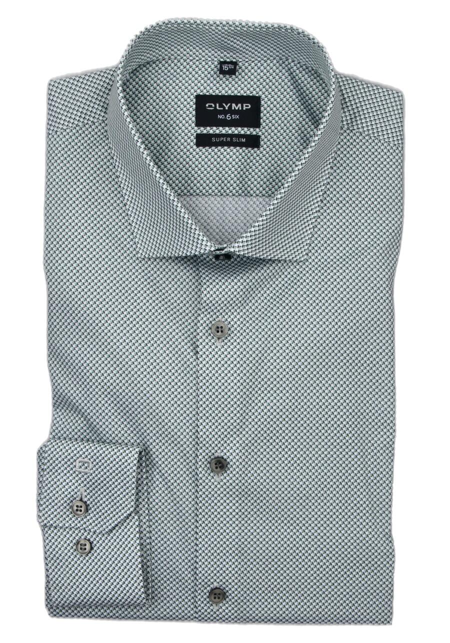 Produktbild fr 'OLYMP No. Six super slim Hemd extra langer Arm Muster grn'