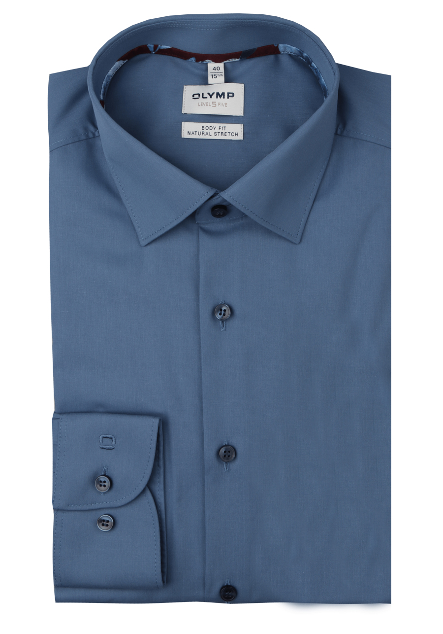 Produktbild f�r 'OLYMP Level Five body fit Hemd extra langer Arm New Kent Kragen rauchblau'