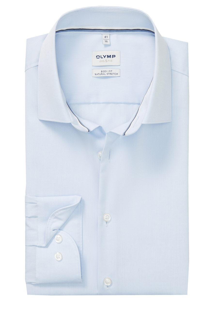 Produktbild f�r 'OLYMP Level Five body fit Hemd Langarm New Kent Kragen hellblau'