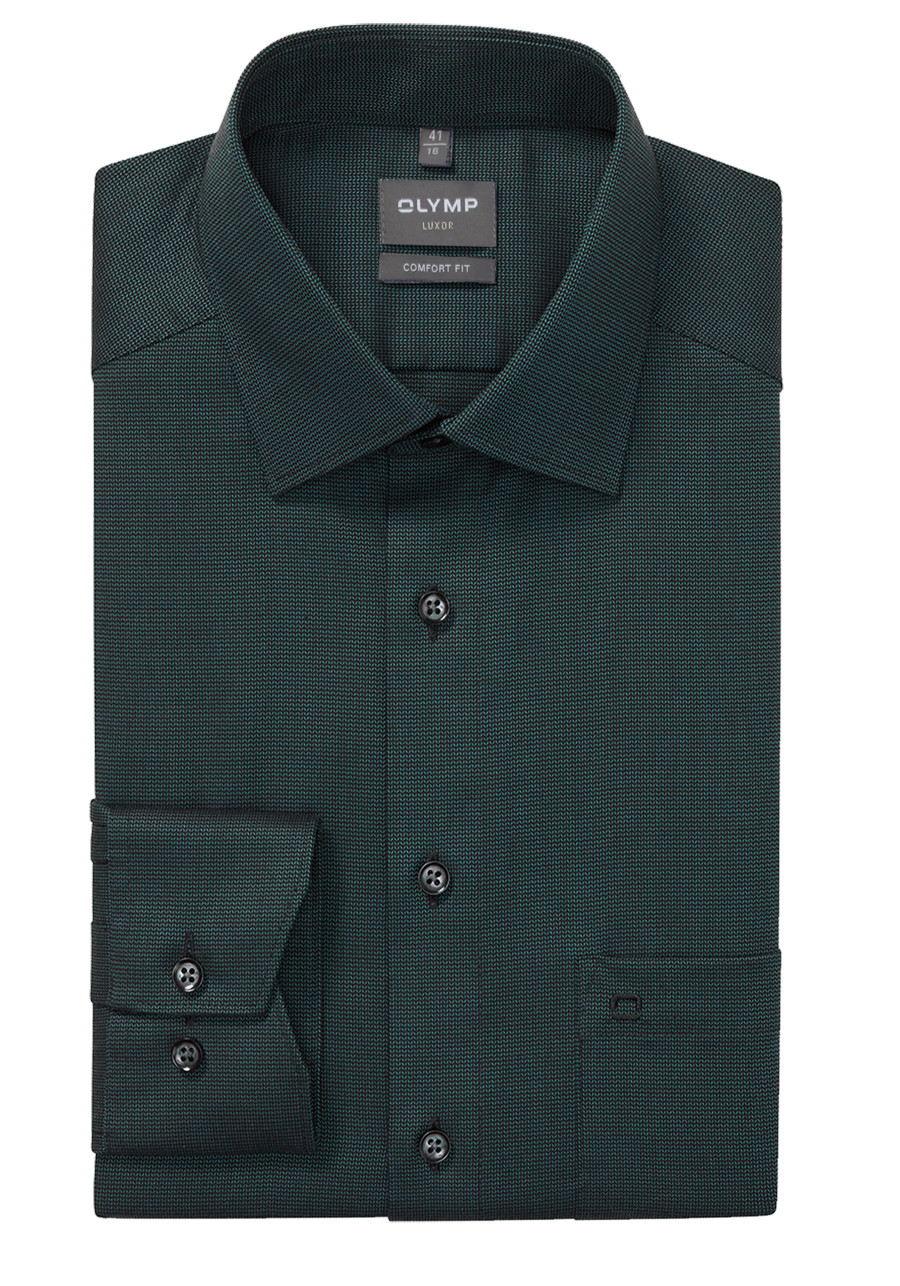 Produktbild f�r 'OLYMP Luxor comfort fit Hemd extra langer Arm New Kent Kragen Muster gr�n'