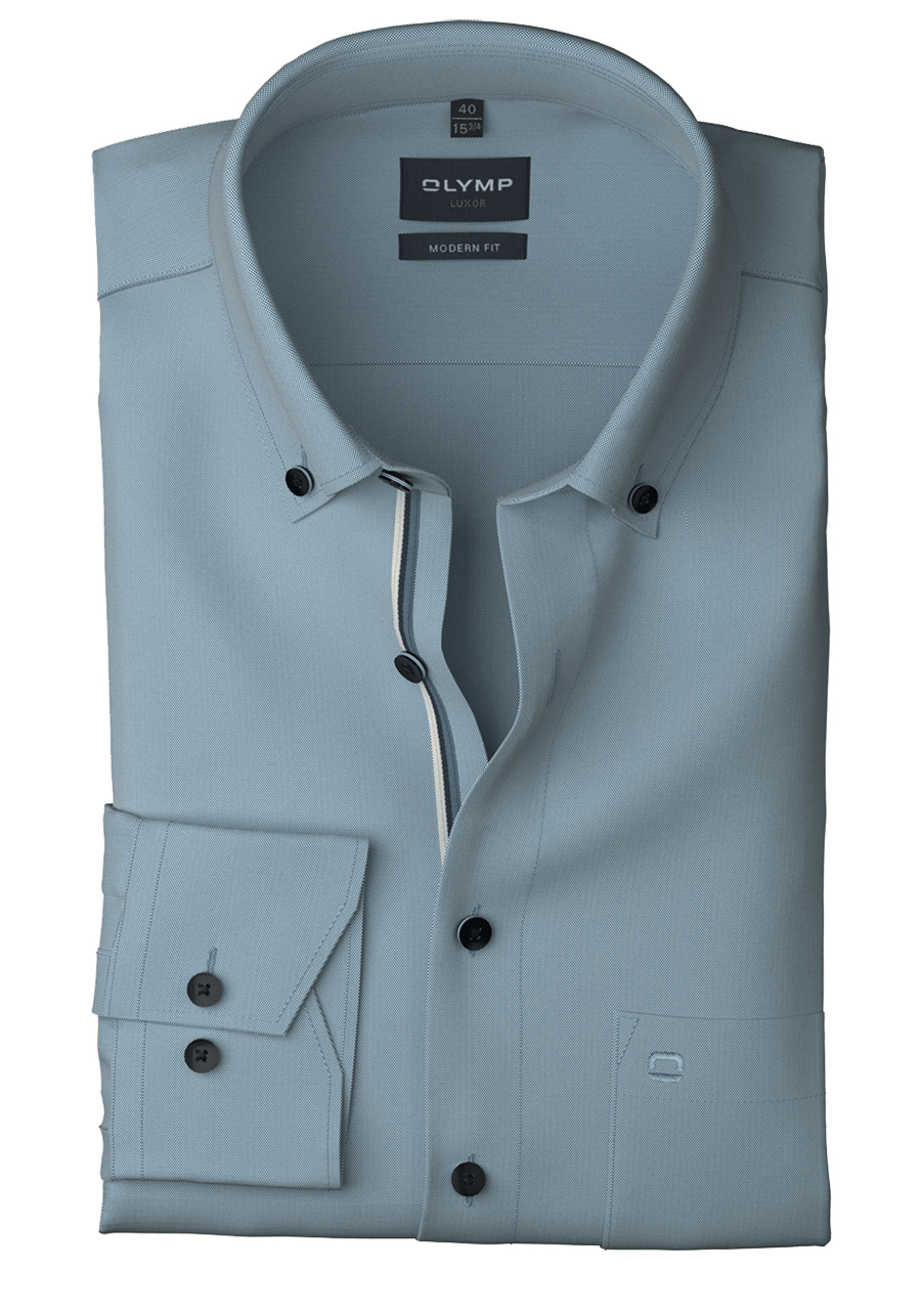 Produktbild f�r 'OLYMP Luxor modern fit Hemd Langarm Button Down Kragen Oxford mittelblau'
