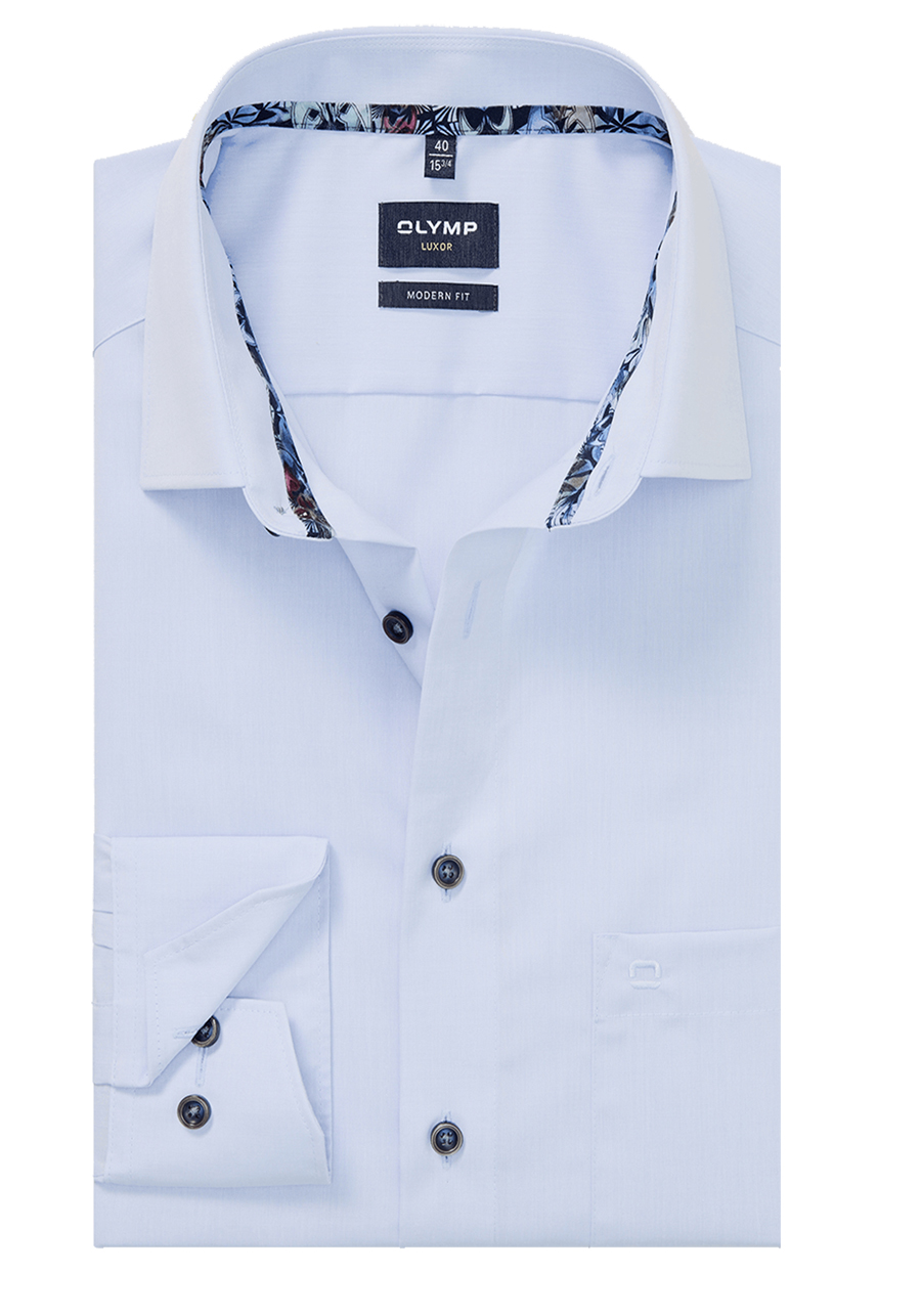 Produktbild f�r 'OLYMP Luxor modern fit Hemd Langarm New Kent Kragen hellblau'