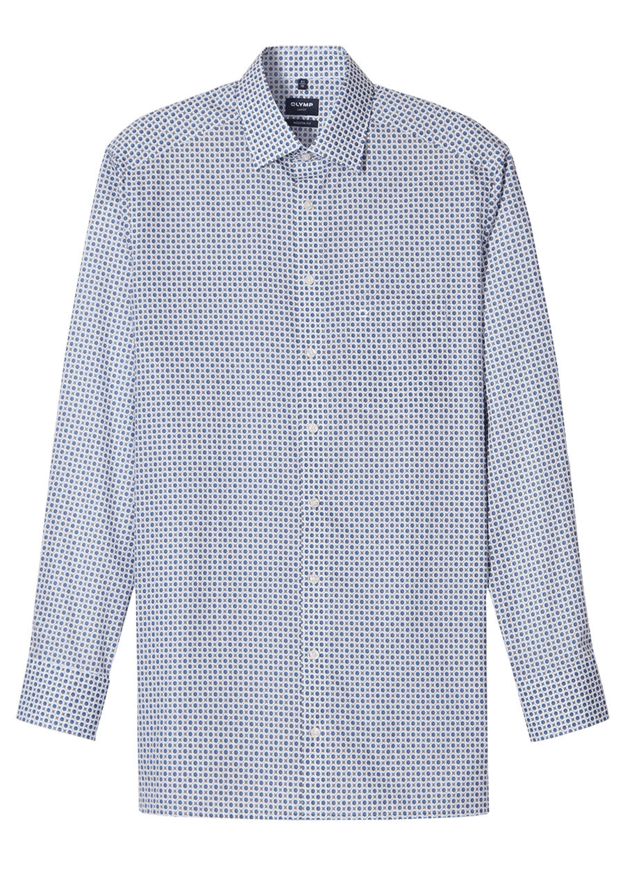 Produktbild f�r 'OLYMP Luxor modern fit Hemd extra langer Arm New Kent Kragen Muster wei�'