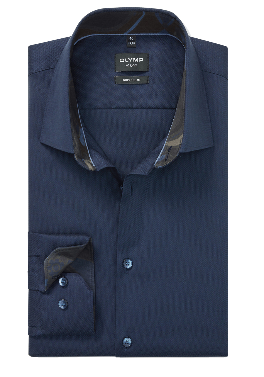 Produktbild f�r 'OLYMP No. Six super slim Hemd extra langer Arm New Kent Kragen Faux nachtblau'