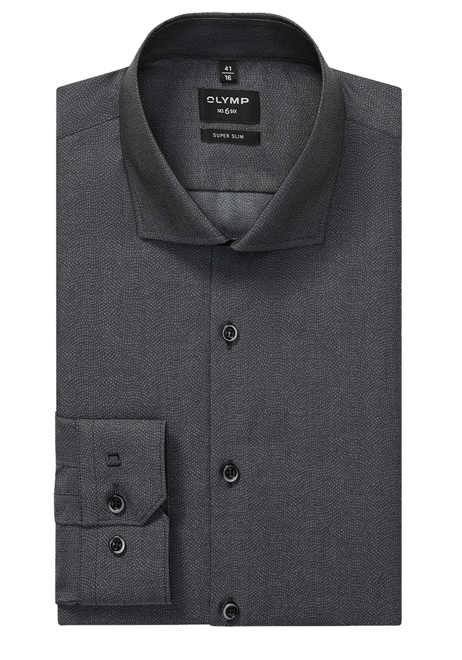 Produktbild f�r 'OLYMP No. Six super slim Hemd extra langer Arm Haifischkragen Muster schwarz'