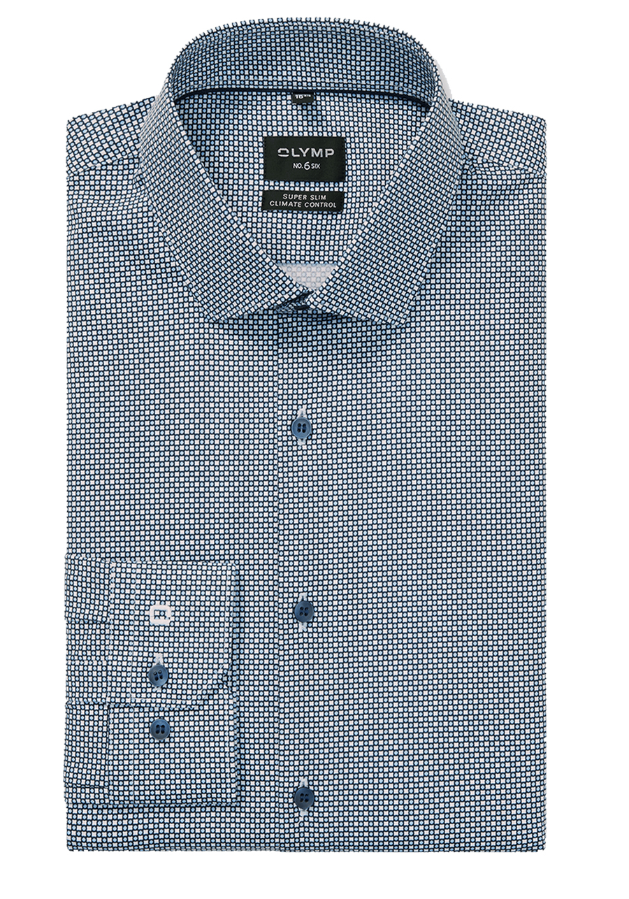 Produktbild f�r 'OLYMP No. Six 24/Seven super slim Hemd extra langer Arm New Kent Kragen Muster wei�'