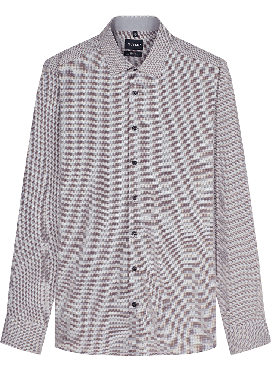 Produktbild f�r 'OLYMP Level Five body fit Hemd Langarm New Kent Kragen Muster rot'