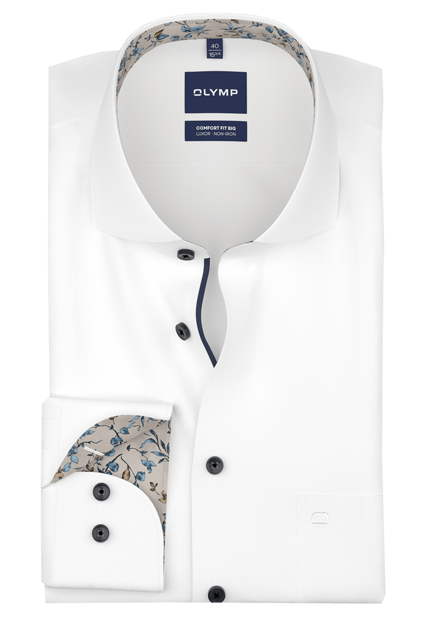Produktbild f�r 'OLYMP Luxor comfort fit big Hemd Langarm New Kent Kragen Chambray wei�'