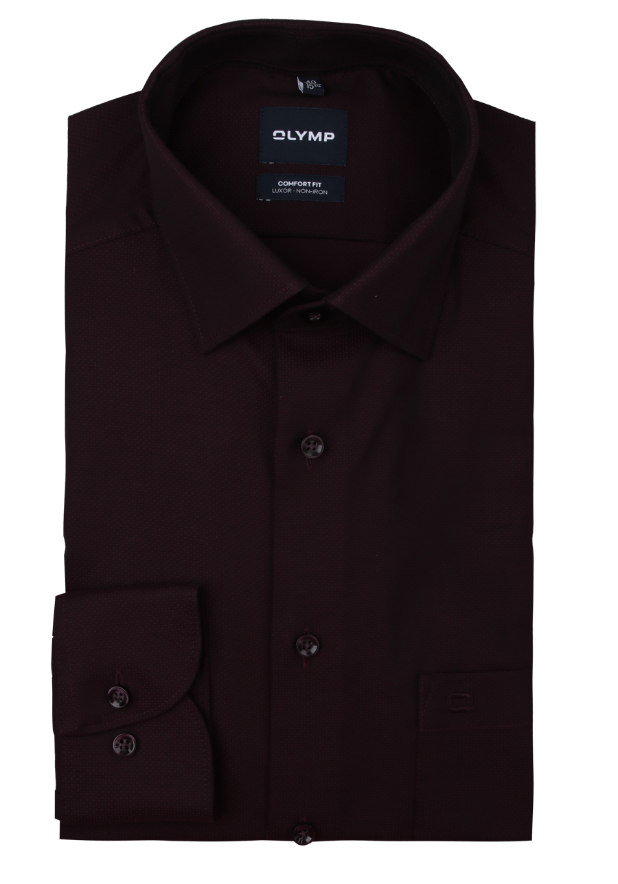 Produktbild f�r 'OLYMP Luxor comfort fit Hemd extra langer Arm New Kent Kragen Struktur ziegelrot'