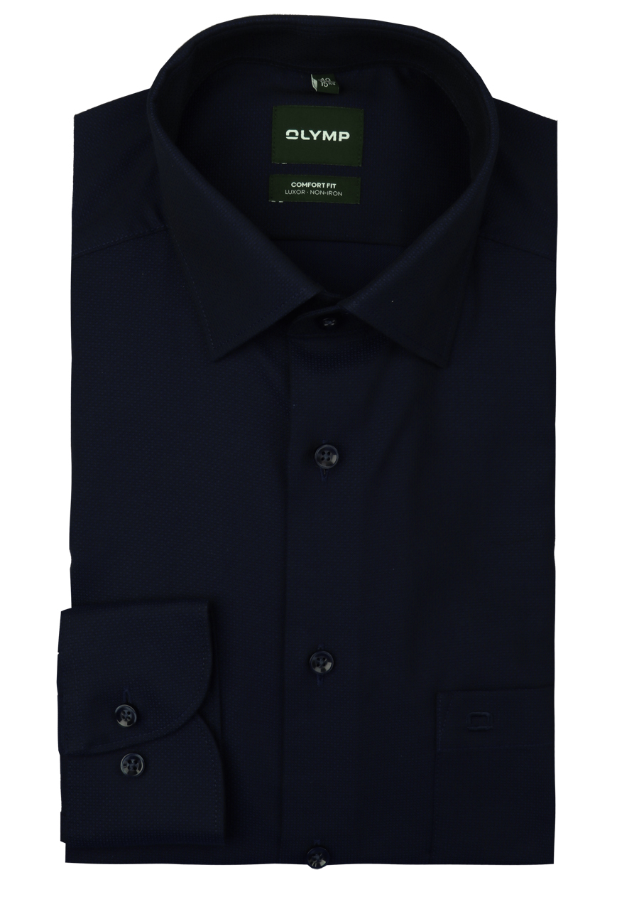 Produktbild f�r 'OLYMP Luxor comfort fit Hemd extra langer Arm New Kent Kragen Struktur nachtblau'
