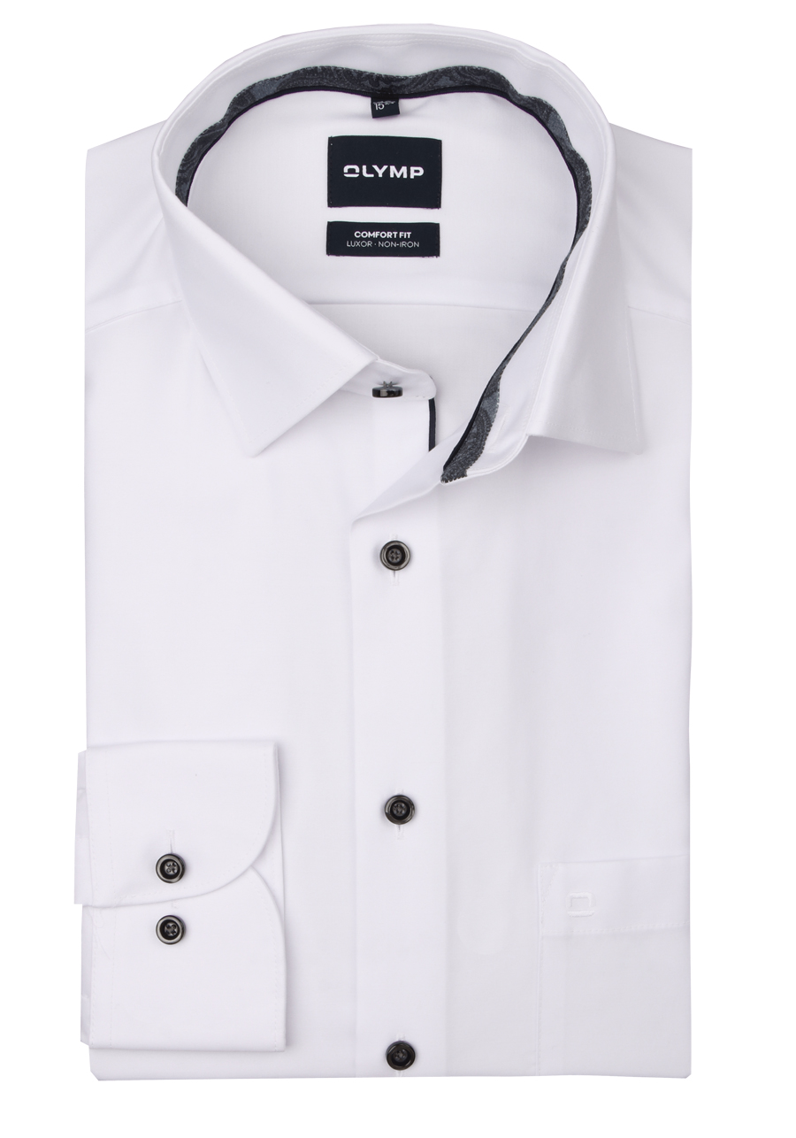 Produktbild f�r 'OLYMP Luxor comfort fit Hemd Langarm New Kent Kragen Feintwill wei�'