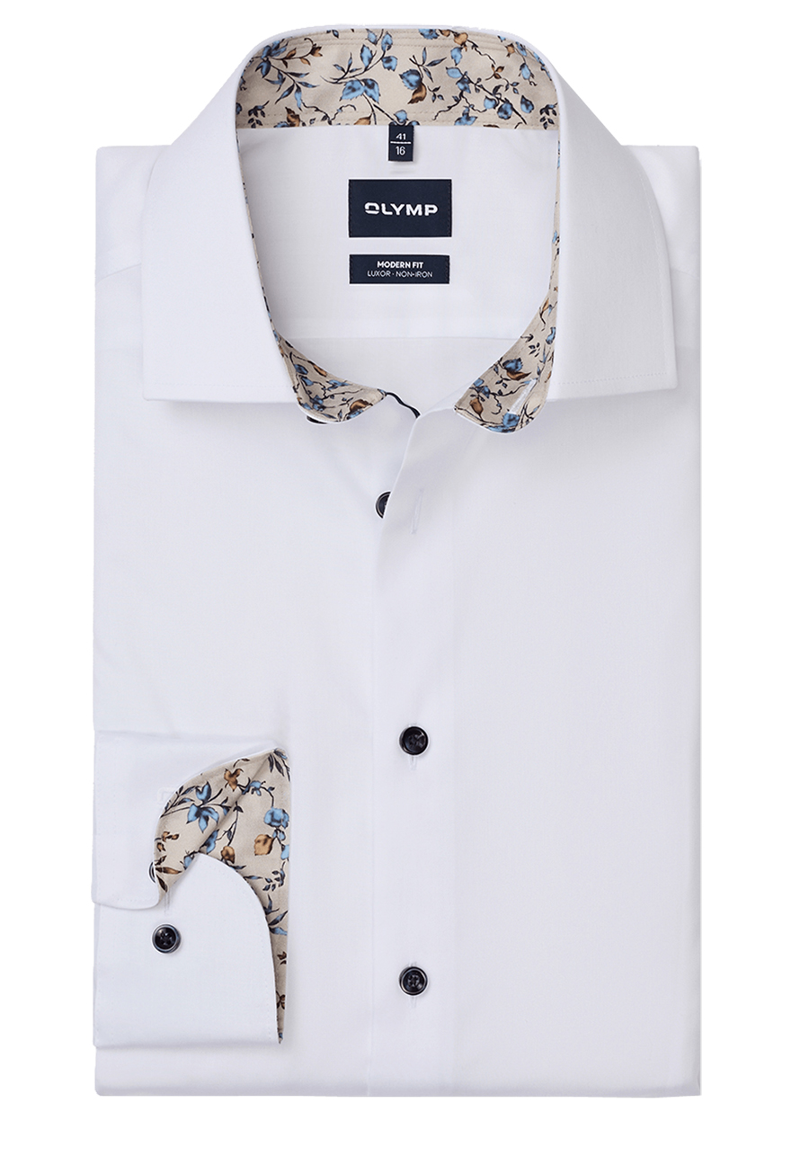 Produktbild f�r 'OLYMP Luxor modern fit Hemd extra langer Arm New Kent Kragen Popeline wei�'