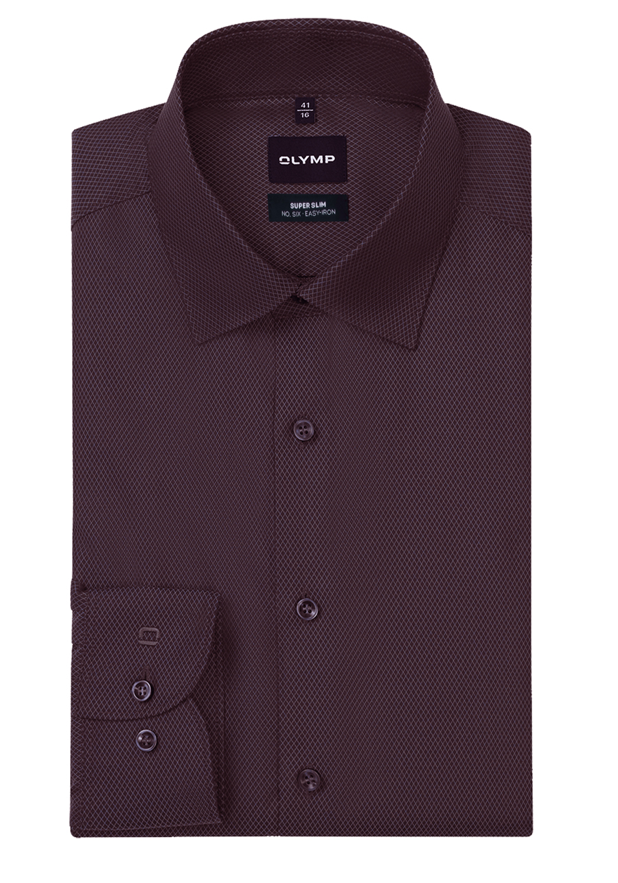 Produktbild f�r 'OLYMP No. Six super slim Hemd extra langer Arm New Kent Kragen Struktur rot'