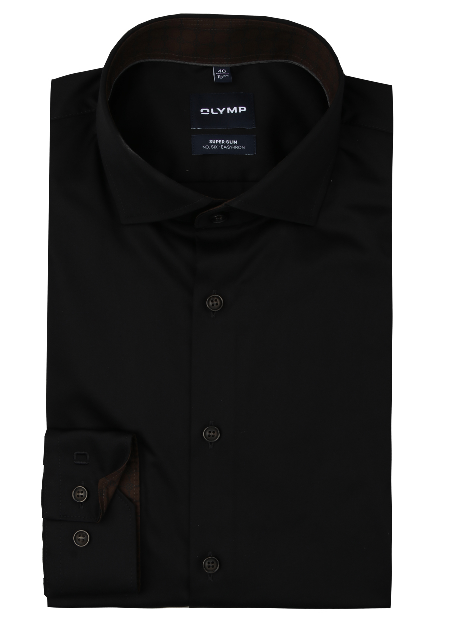 Produktbild f�r 'OLYMP No. Six super slim Hemd extra langer Arm New Kent Kragen schwarz'