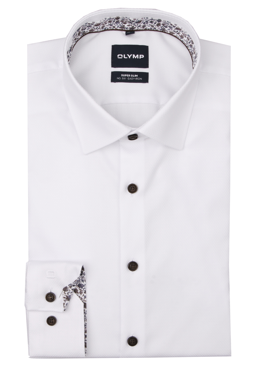Produktbild f�r 'OLYMP No. Six super slim Hemd Langarm New Kent Kragen Struktur wei�'