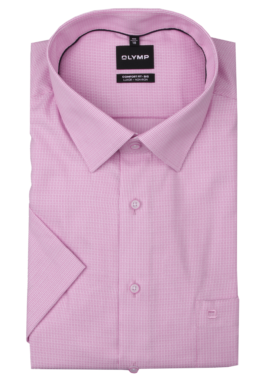 Produktbild fr 'OLYMP Luxor comfort fit big Hemd Halbarm New Kent Kragen Struktur rosa'