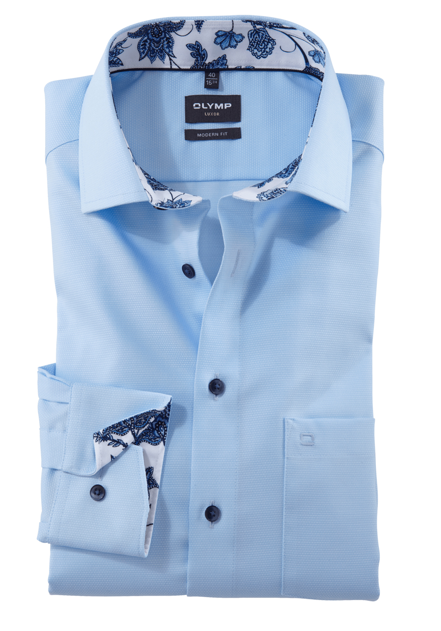 Produktbild fr 'OLYMP Luxor modern fit Hemd Langarm New Kent Kragen Struktur wei'