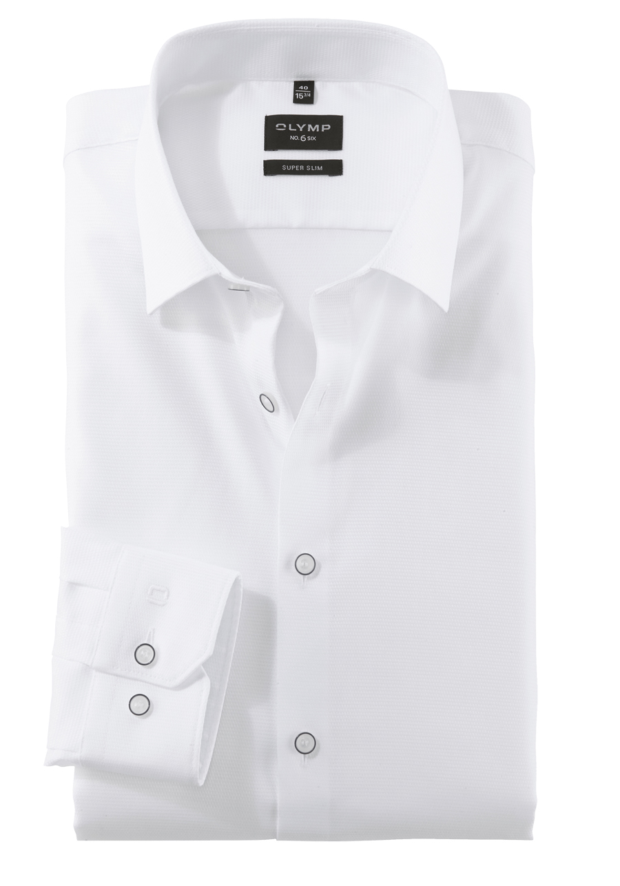 Produktbild fr 'OLYMP No. Six super slim Hemd Langarm New Kent Kragen Struktur wei'
