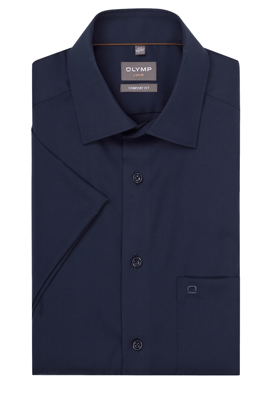 Produktbild f�r 'OLYMP Luxor comfort fit Hemd Halbarm New Kent Kragen Aircon navy'