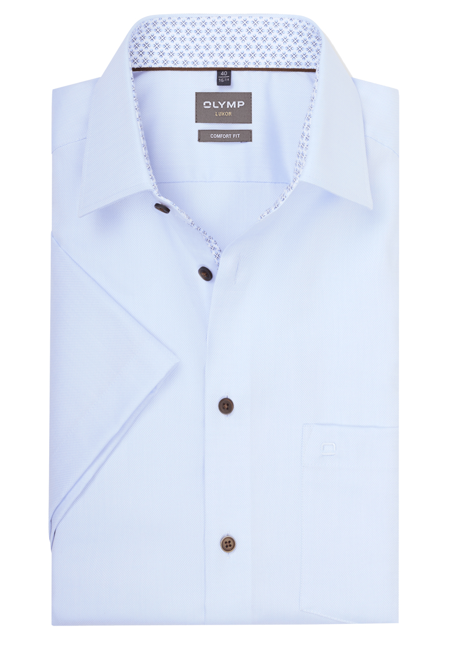 Produktbild f�r 'OLYMP Luxor comfort fit Hemd Halbarm New Kent Kragen hellblau'
