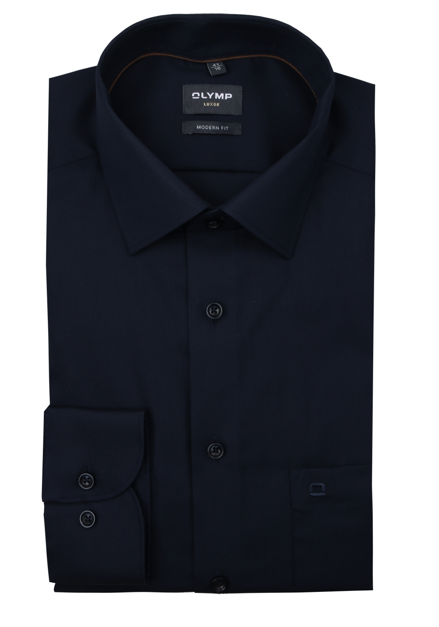 Produktbild f�r 'OLYMP Luxor modern fit Hemd Langarm New Kent Kragen Aircon navy'