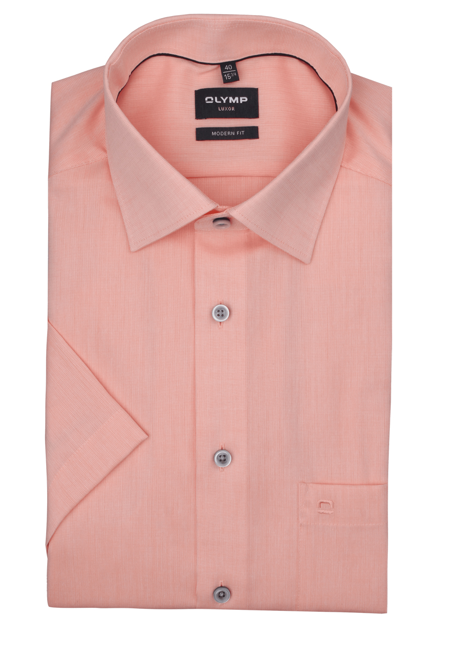 Produktbild f�r 'OLYMP Luxor modern fit Hemd Halbarm New Kent Kragen Aircon orange'