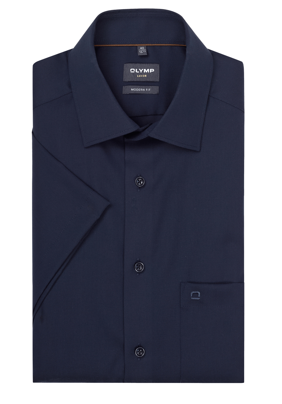 Produktbild f�r 'OLYMP Luxor modern fit Hemd Halbarm New Kent Kragen Aircon navy'