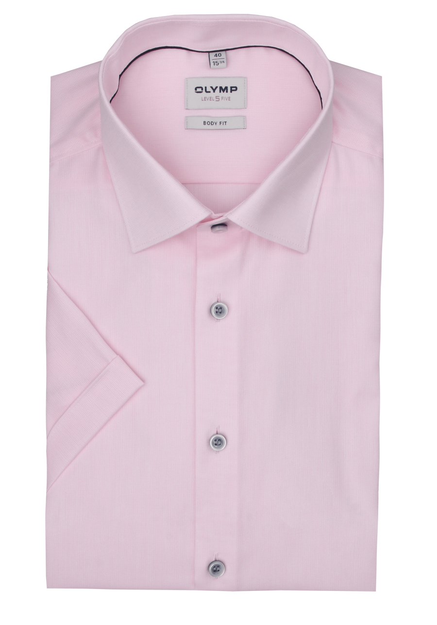 Produktbild f�r 'OLYMP Level Five body fit Hemd Halbarm New Kent Kragen Aircon rosa'