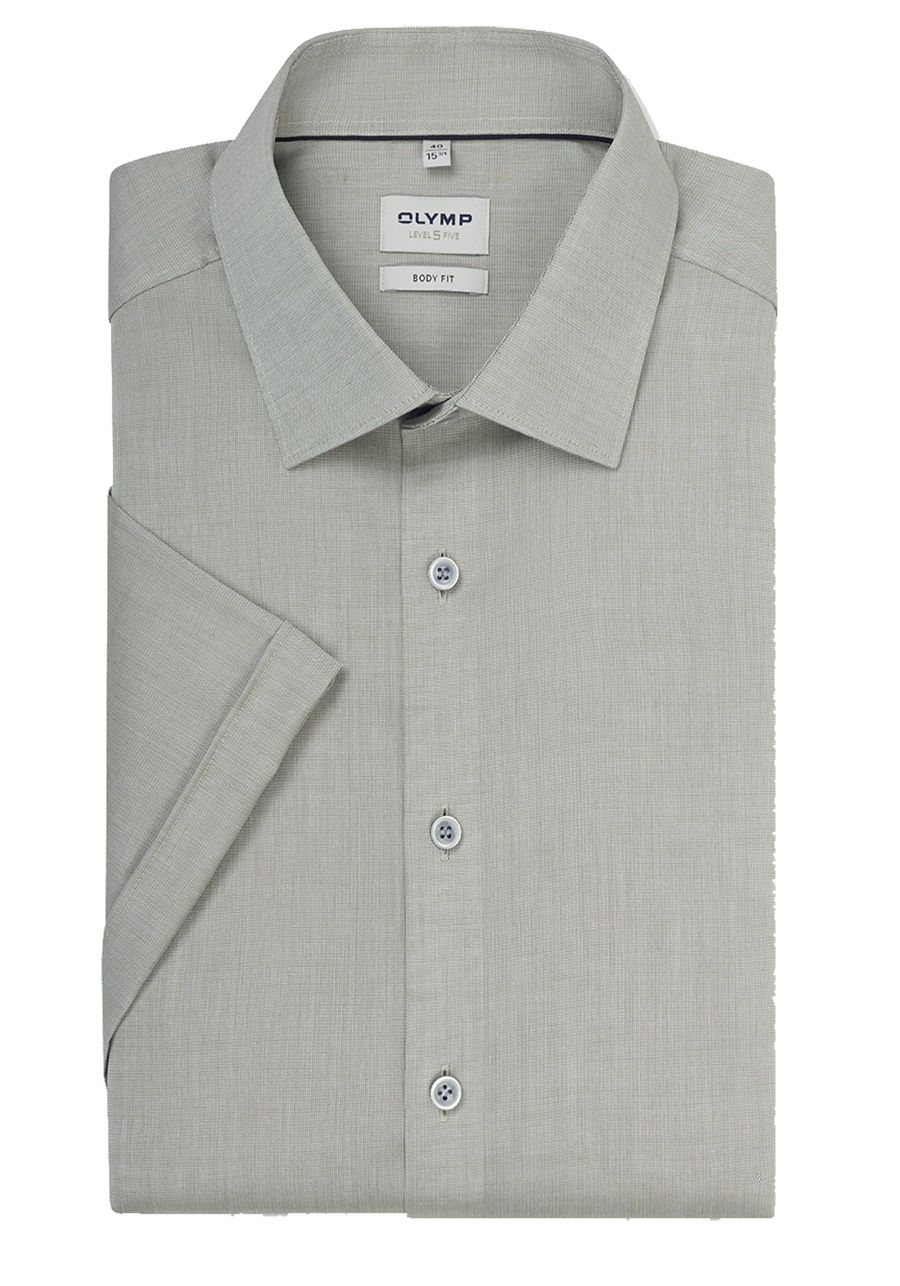 Produktbild f�r 'OLYMP Level Five body fit Hemd Halbarm New Kent Kragen Aircon gr�n'