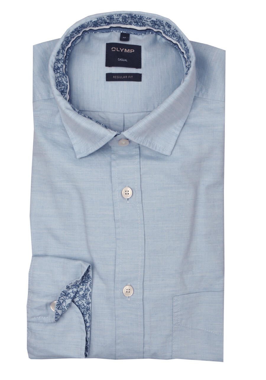 Produktbild fr 'OLYMP Casual regular fit Hemd Langarm New Kent Kragen hellblau'