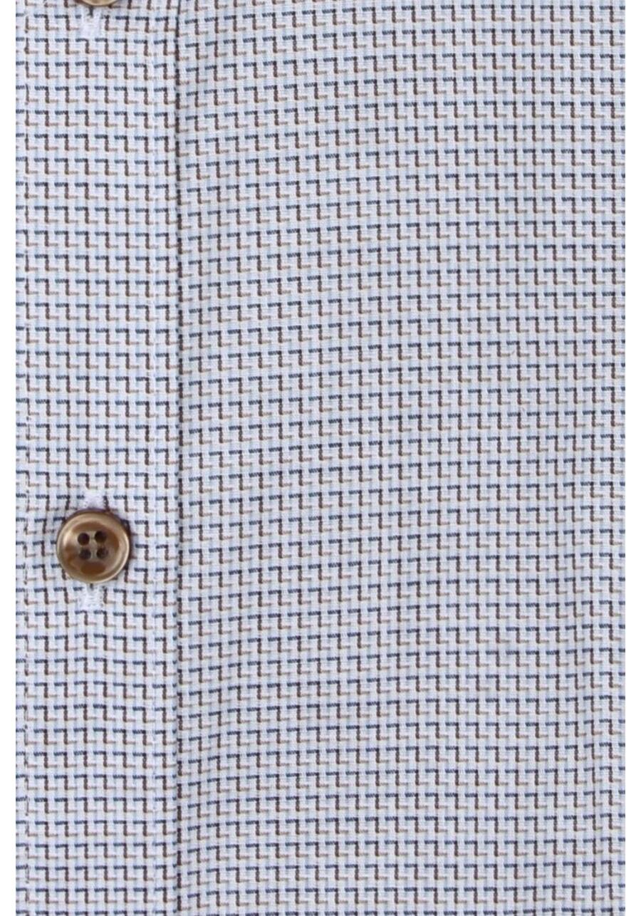 Produktbild fr 'OLYMP No. Six super slim Hemd Langarm New Kent Kragen Muster braun'