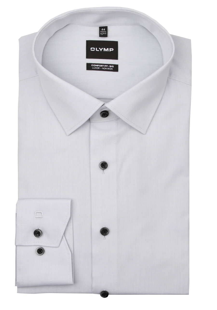 Produktbild f�r 'OLYMP Luxor comfort fit big Hemd Langarm New Kent Kragen Feintwill hellgrau'