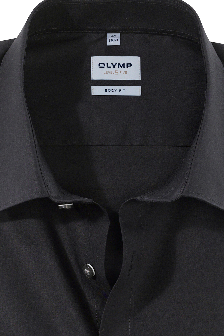 Stretch schwarz OLYMP Langarm Five fit Level Hemd body