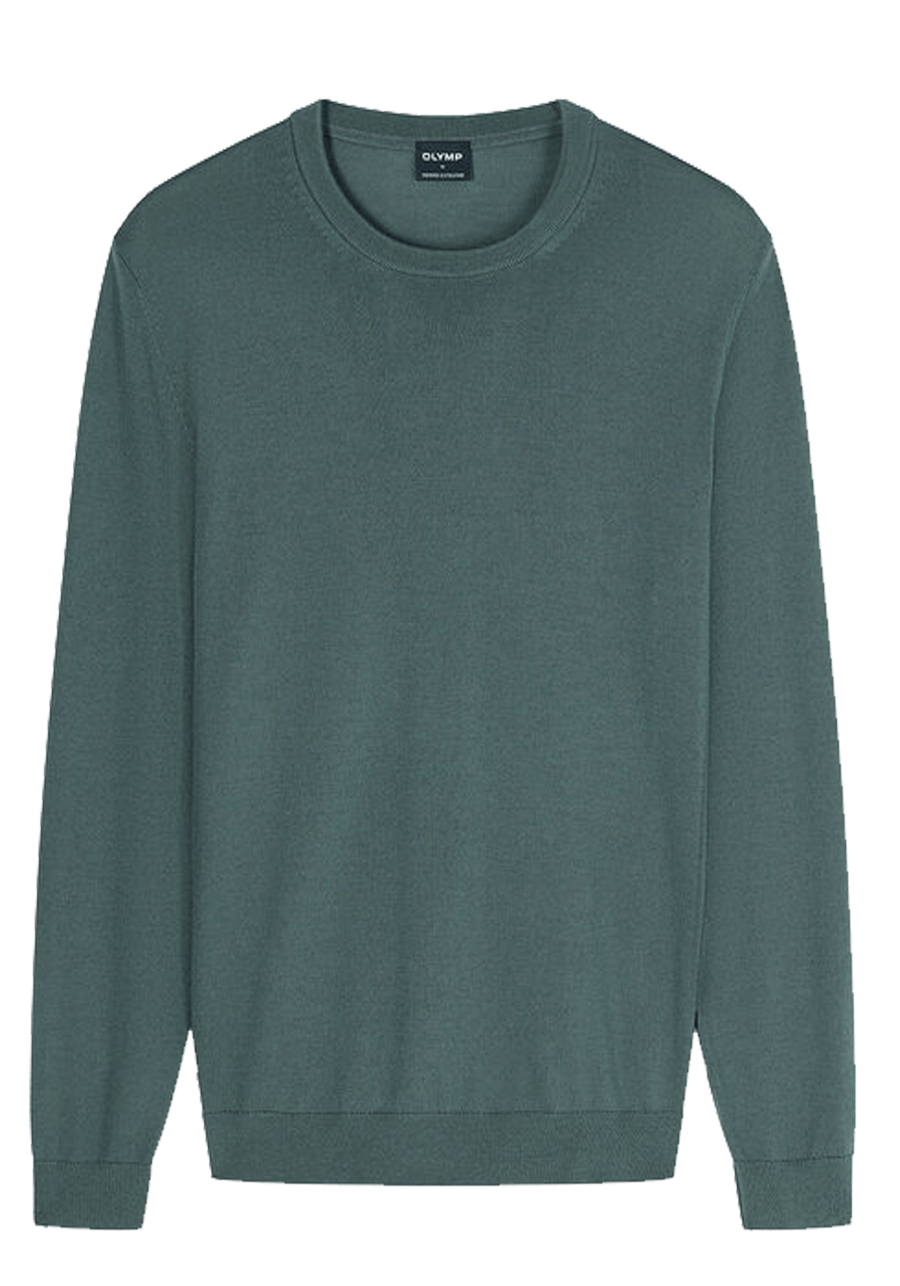 Produktbild f�r 'OLYMP Casual Stick Pullover Rundhals extrafeine Merinowolle gr�n'