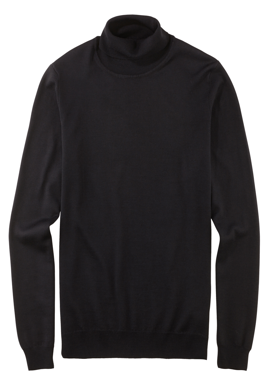 Produktbild f�r 'OLYMP Casual Strick Pullover Rollkragen extrafeine Merinowolle schwarz'