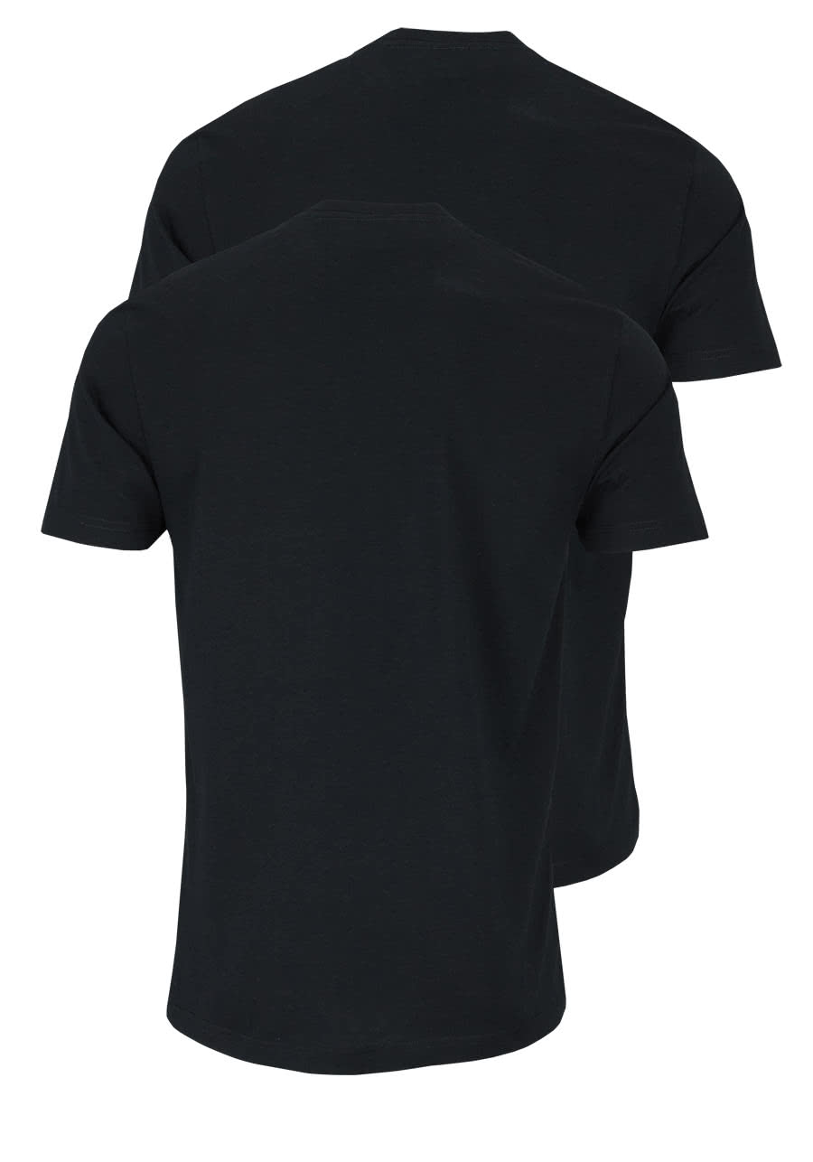 OLYMP T-Shirt Doppelpack V-Ausschnitt schwarz